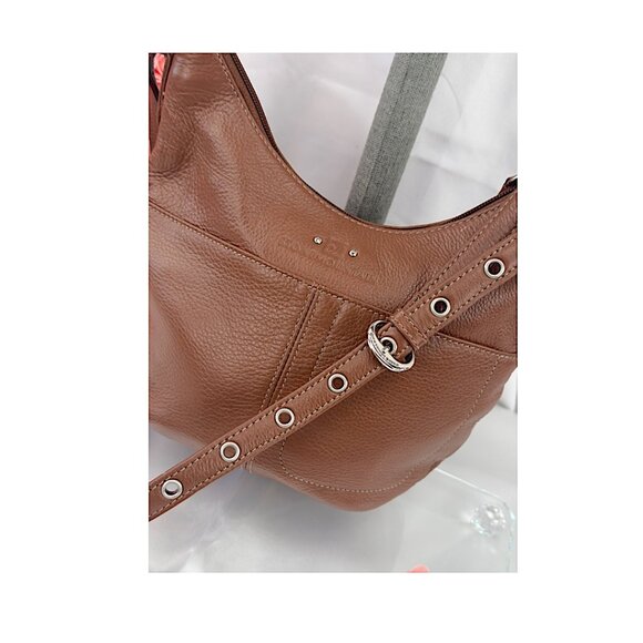 Stone Mountain Boho-Chic Pebbled Leather Crossbody β Warm Brown - Picture 3 of 9